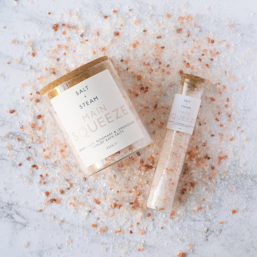 Main Squeeze Bath Salts from Salt + Steam in a glass jar