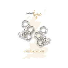 Load image into Gallery viewer, Vurchoo Silver Bumblebee Stud Earrings - Life Before Plastic
